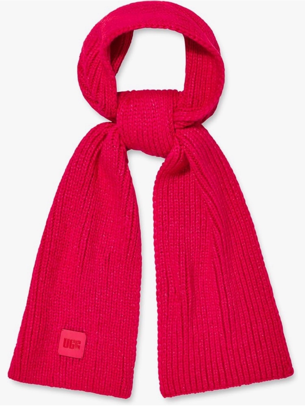 UGG Hot Pink Ribbed Knit Scarf